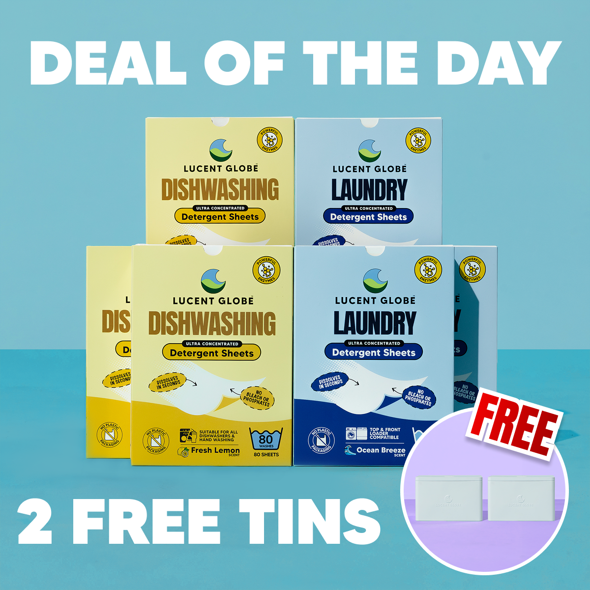 SPECIAL OFFER: Detergent Sheet Bundle + FREE Tins