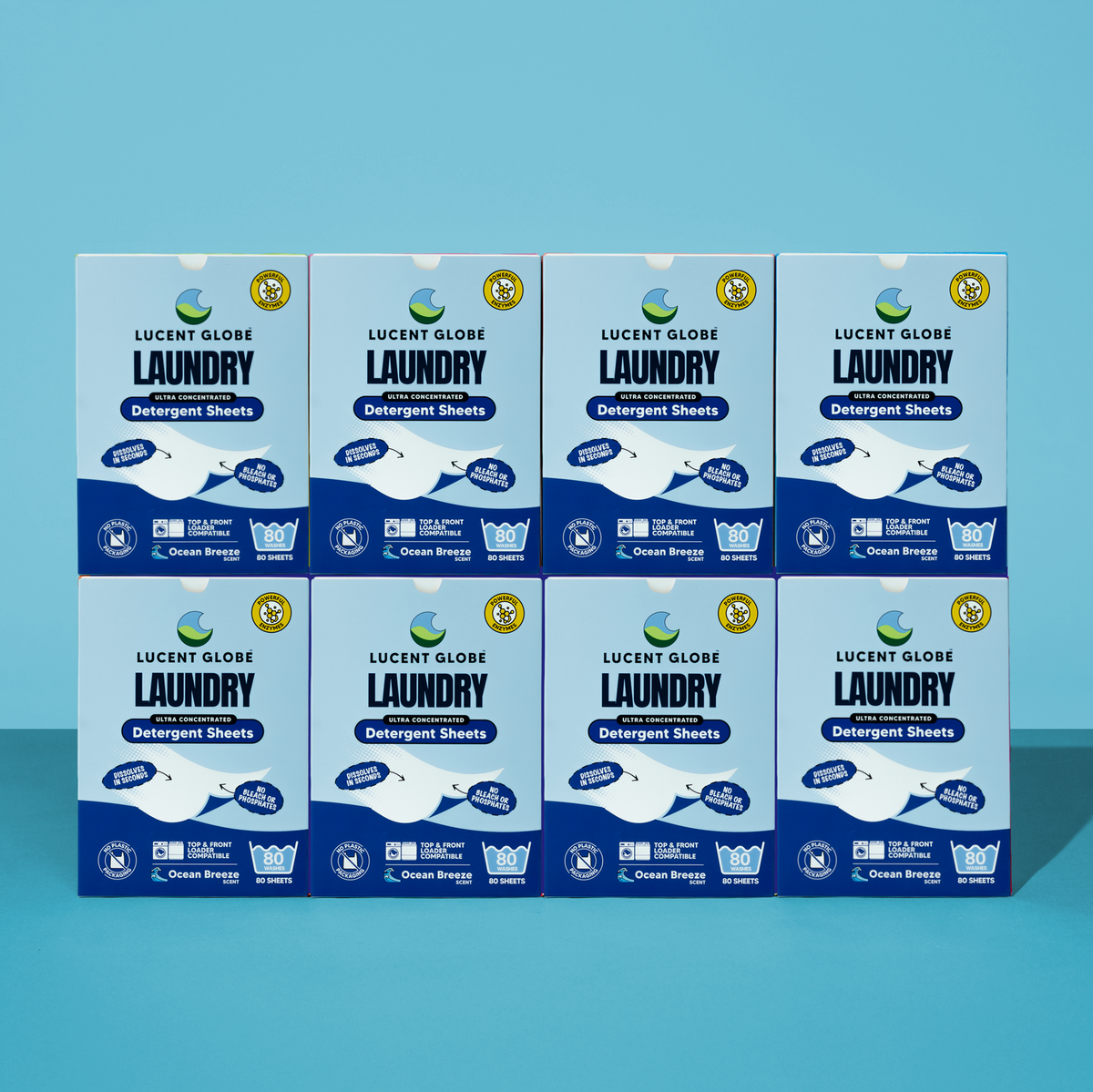 8 Pack Laundry Detergent (Ocean Breeze)