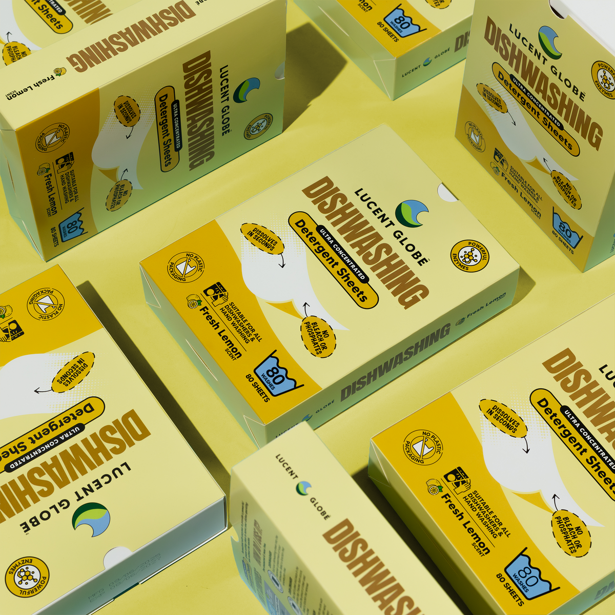 Dishwashing Detergent Sheets (Up to 80 Washes) Fresh Lemon