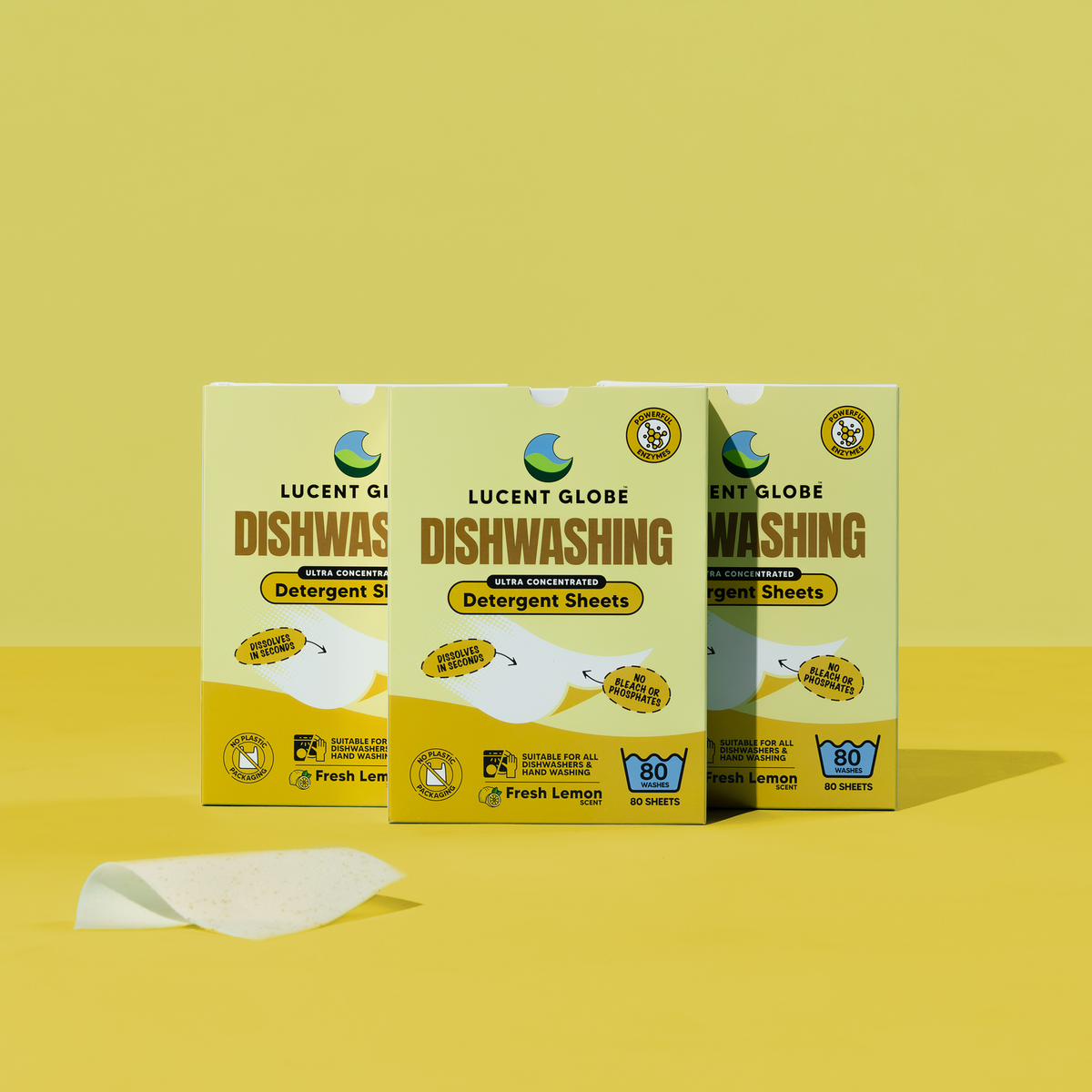 Dishwashing Detergent Sheets (Up to 80 Washes) Fresh Lemon