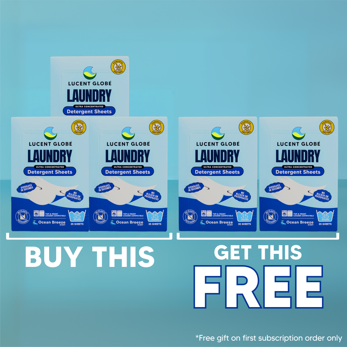 Ocean Breeze Laundry Detergent Sheets Mini Pack