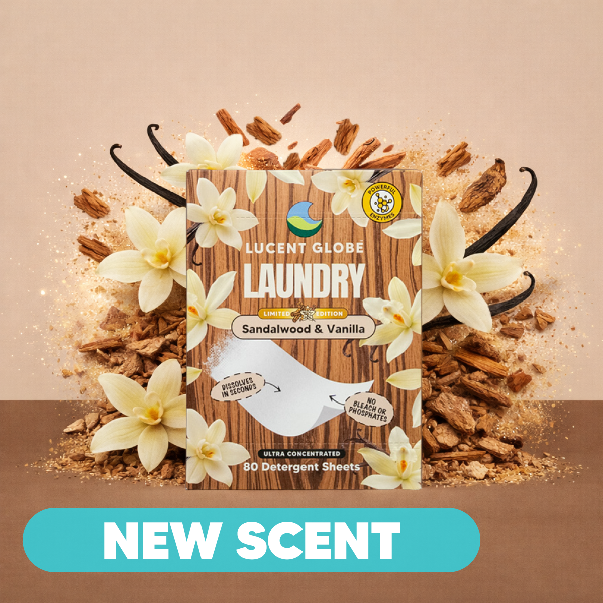 Sandalwood & Vanilla Laundry Detergent Sheets - Limited Edition