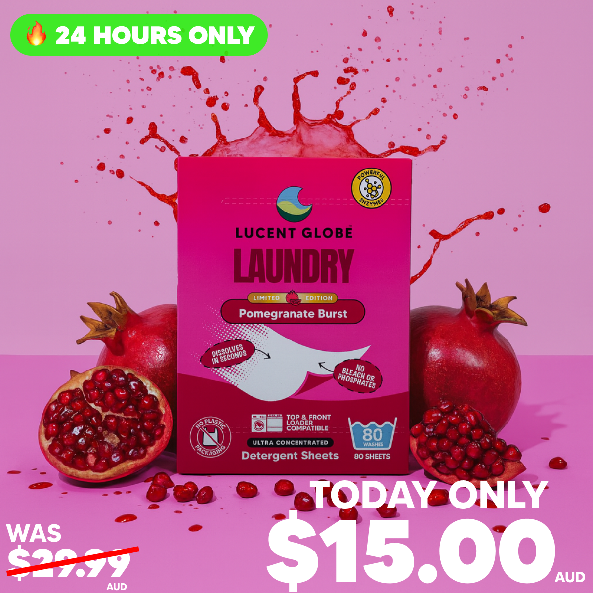 SPECIAL OFFER: Laundry Detergent Sheets - Pomegranate Burst