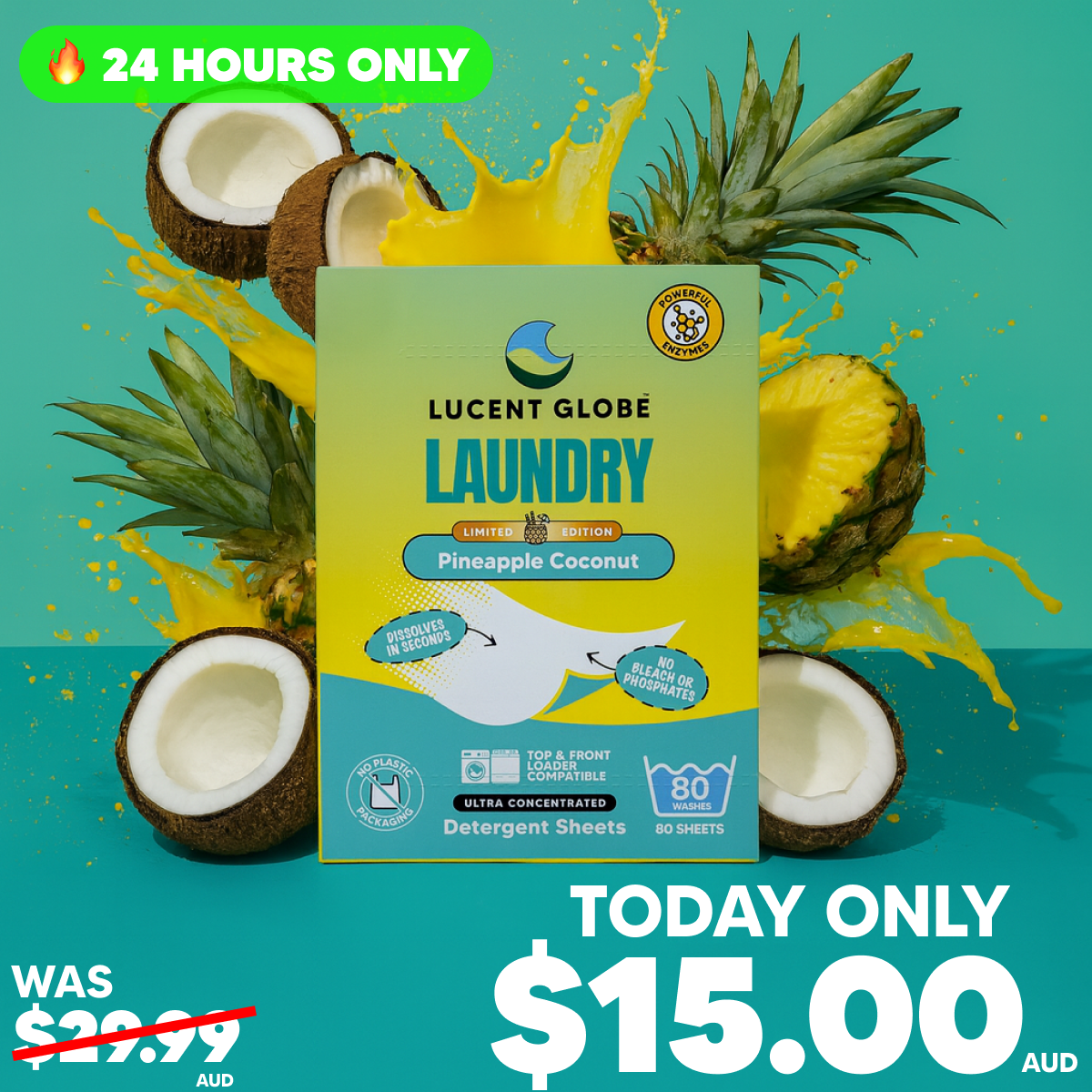 SPECIAL OFFER: Laundry Detergent Sheets - Pineapple Coconut