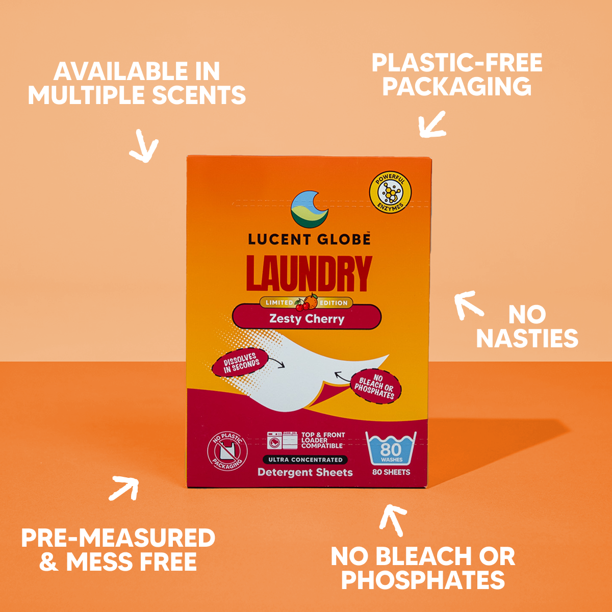 Zesty Cherry Laundry Detergent Sheets - Limited Edition