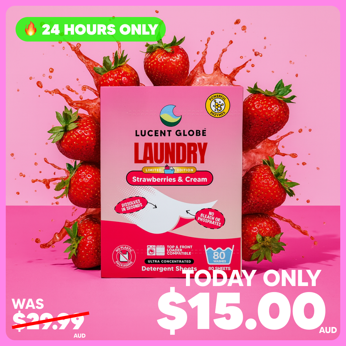 SPECIAL OFFER: Laundry Detergent Sheets - Strawberries & Cream