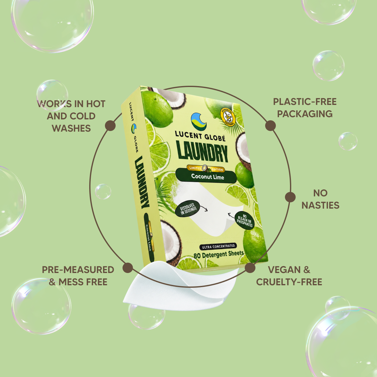 Coconut Lime Laundry Detergent Sheets - Limited Edition