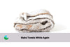 hand towel that looks worn out and greyed