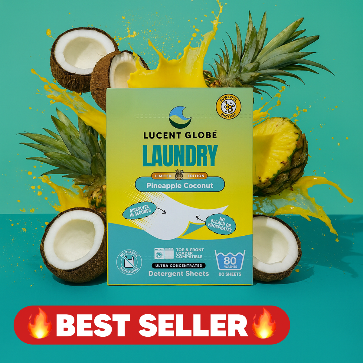 Laundry Detergent Sheets - Pineapple Coconut- 1 Pack