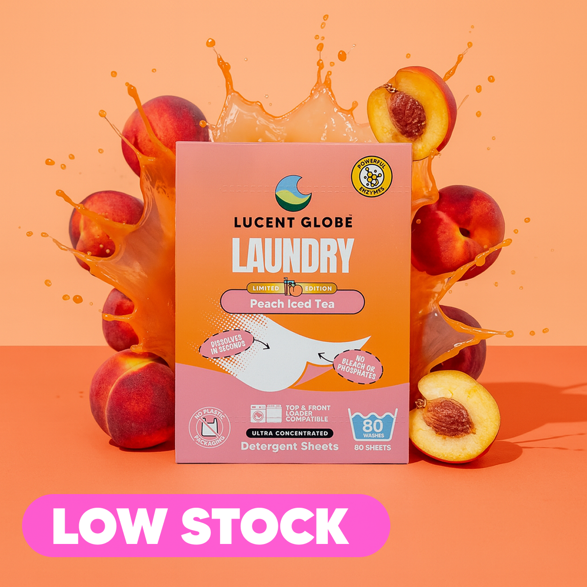 Laundry Detergent Sheets - Peach Ice Tea - 1 Pack