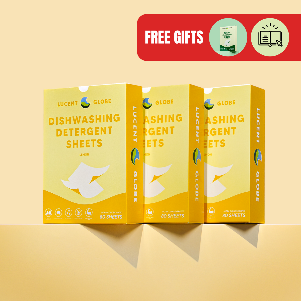 Dishwashing Detergent Sheets (Fresh Lemon) + FREE GIFTS