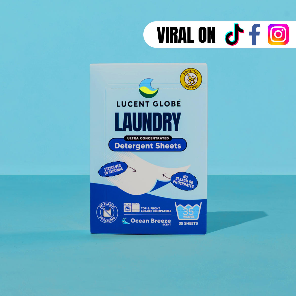 Ocean Breeze Laundry Detergent Sheets Mini Pack