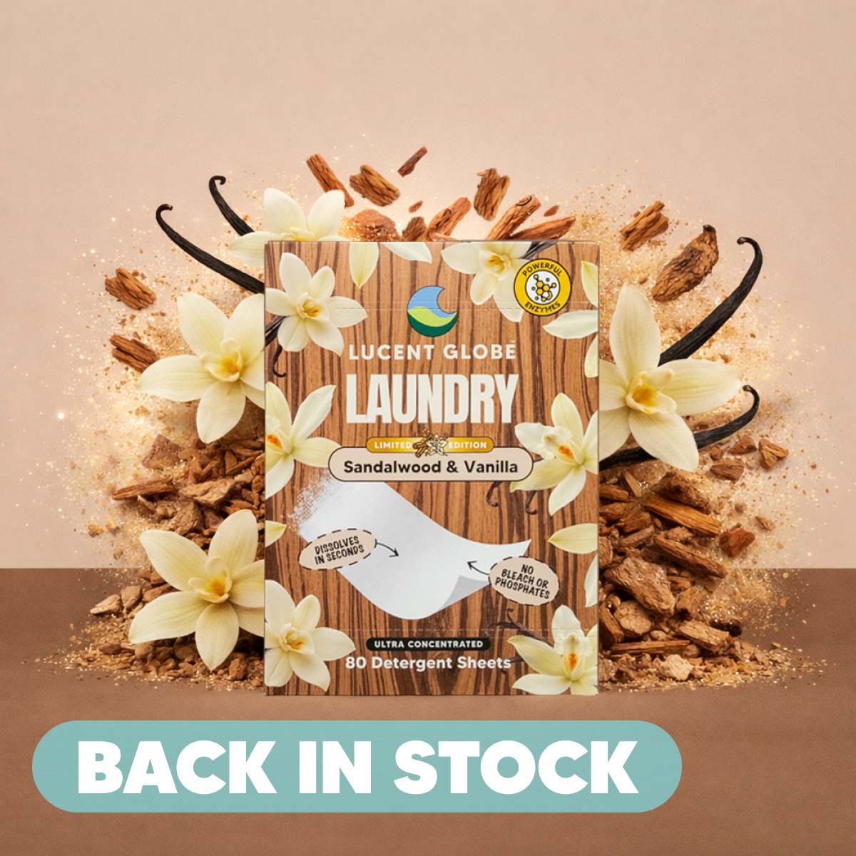 Sandalwood & Vanilla Laundry Detergent Sheets - Limited Edition