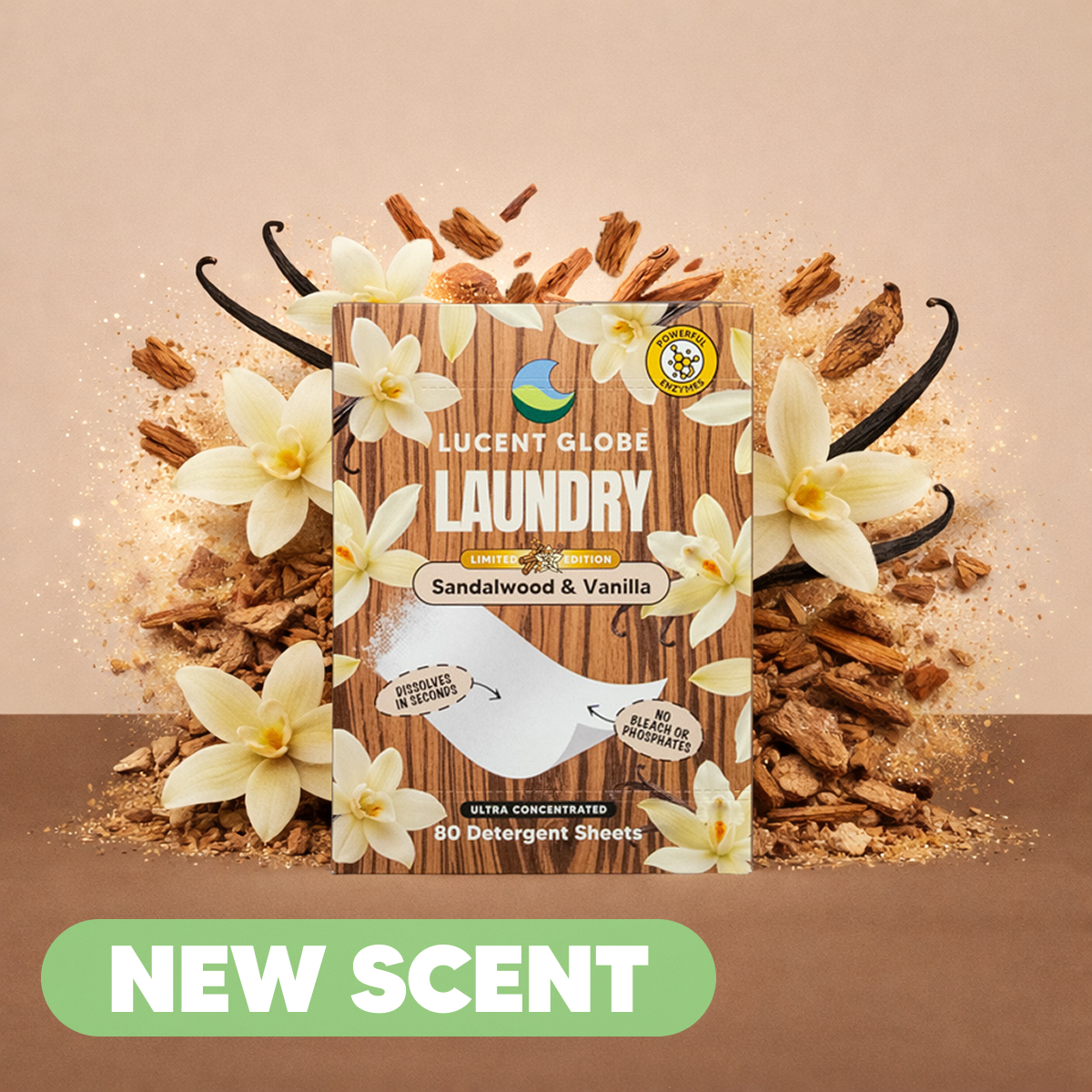 Sandalwood & Vanilla Laundry Detergent Sheets - Limited Edition