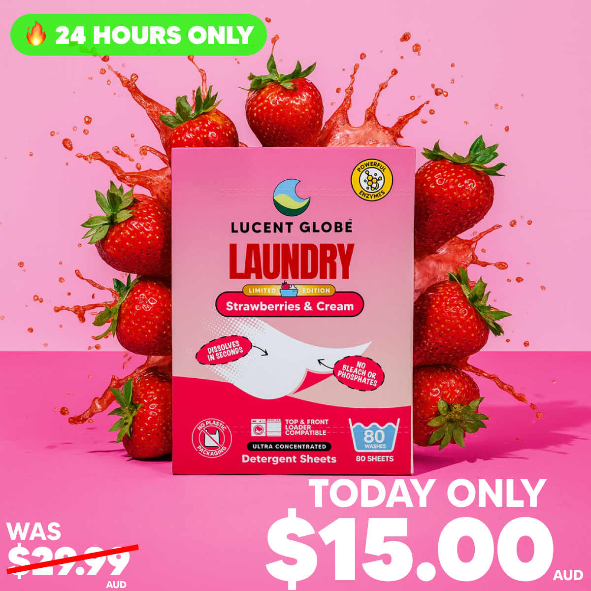 SPECIAL OFFER: Laundry Detergent Sheets - Strawberries & Cream