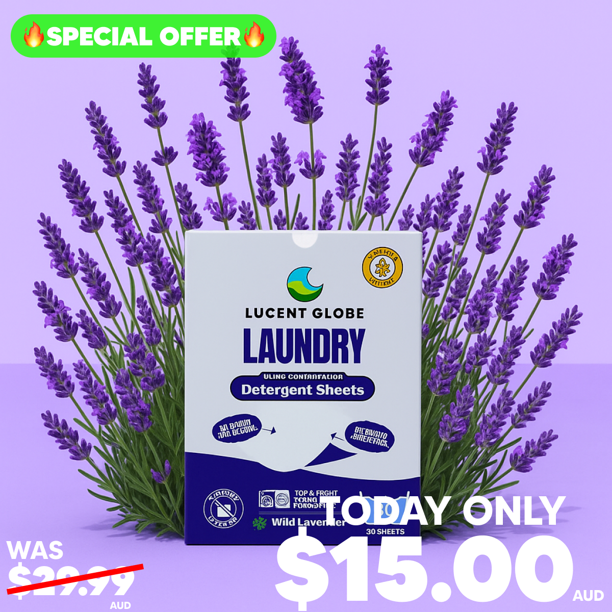 SPECIAL OFFER: Laundry Detergent Sheets - Wild Lavender