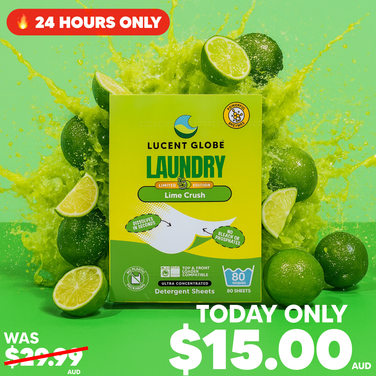 SPECIAL OFFER: Laundry Detergent Sheets - Lime Crush