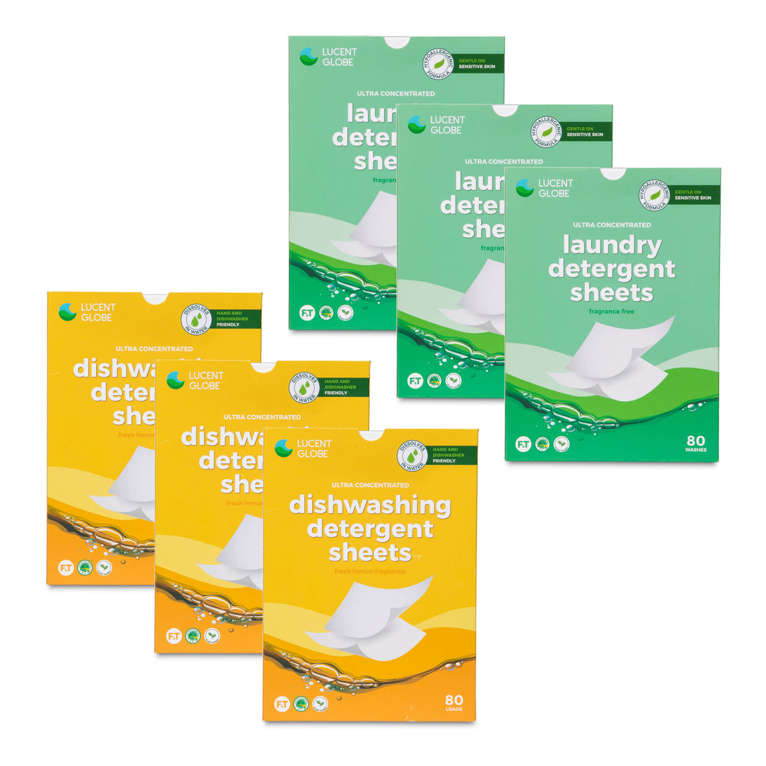 Laundry & Dishwashing Detergent Sheet Bundle Lucent Globe