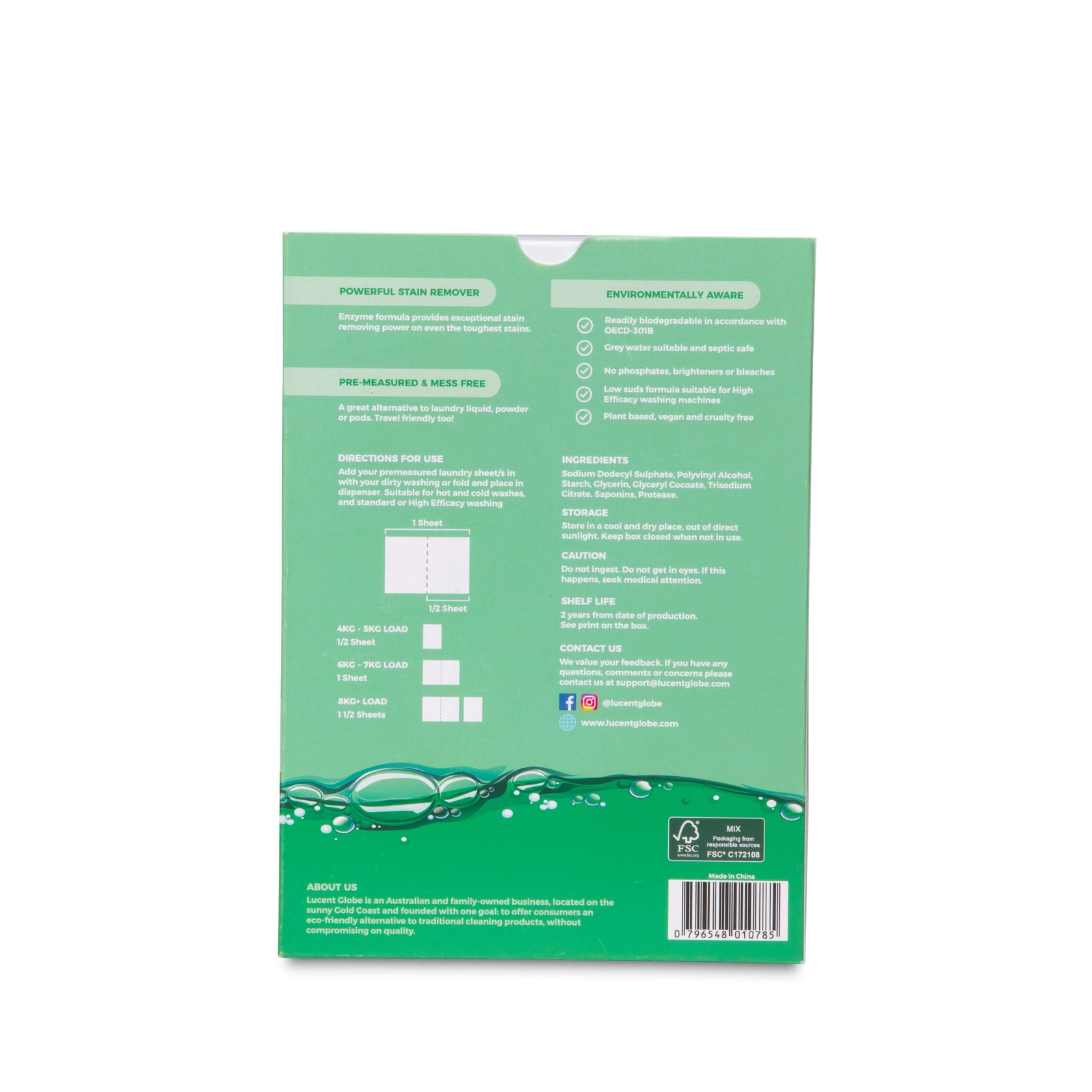 Laundry Detergent Sheets Eco friendly & sustainable Lucent Globe