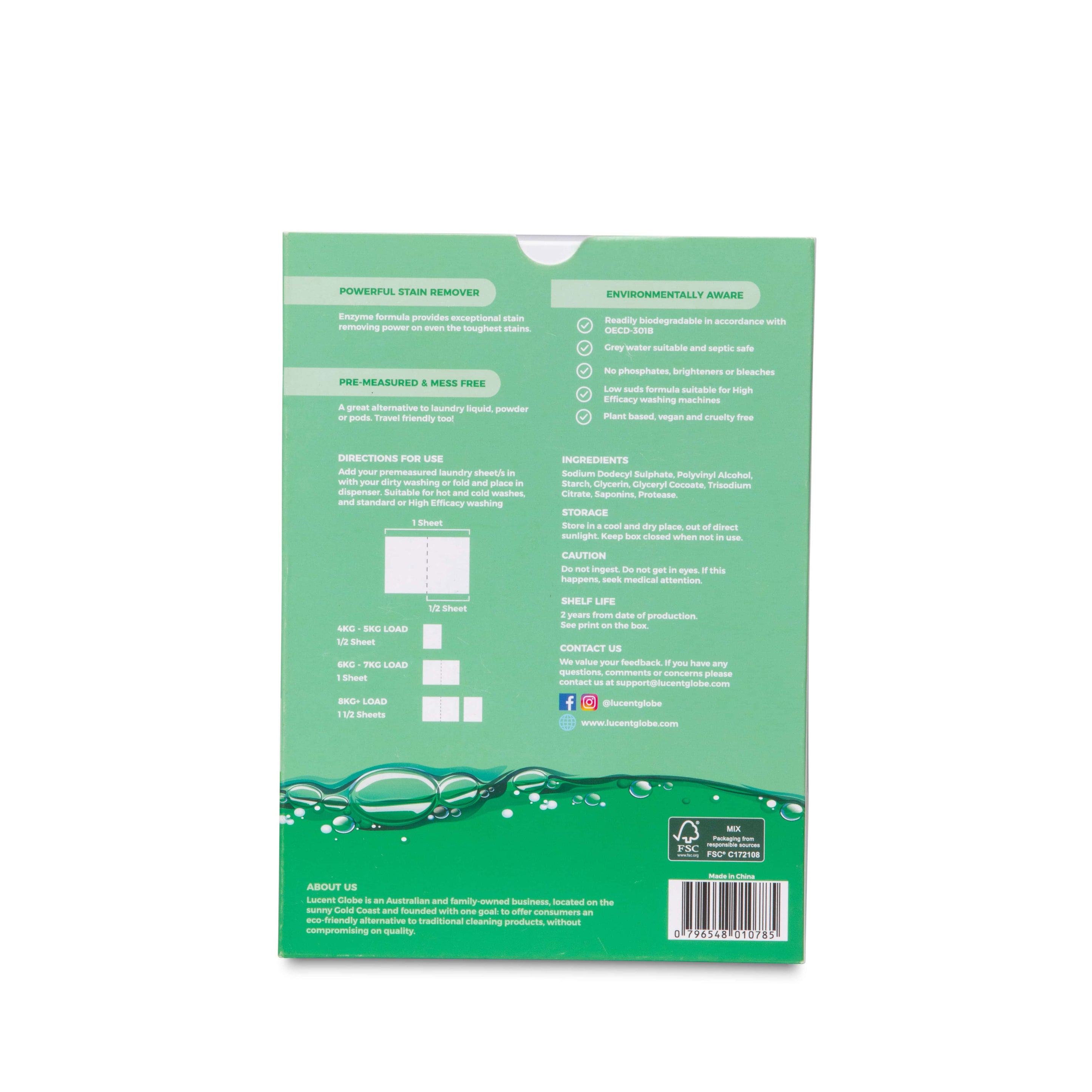 Laundry Detergent Sheets Eco friendly & sustainable Lucent Globe